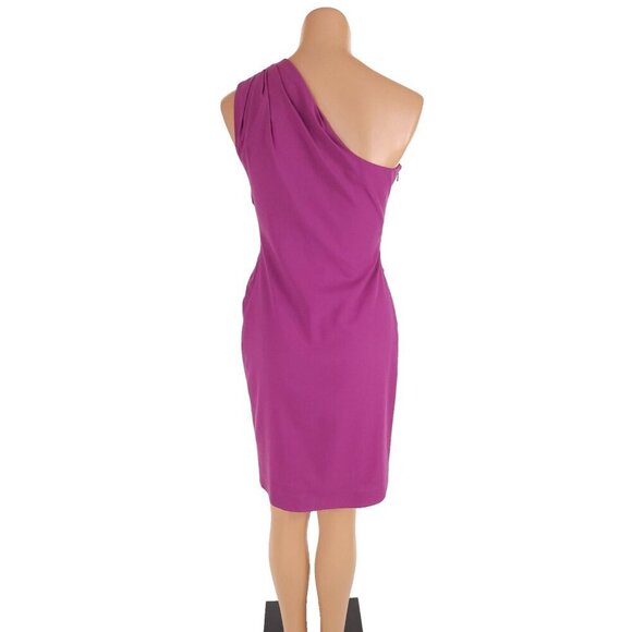 Moschino Cheap And Chic One Shoulder Midi Dress Size 42 US 8 Purple $349 - Picture 6 of 11